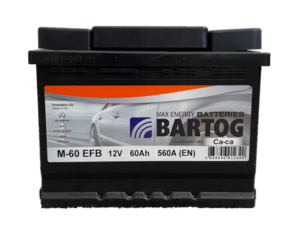 Akumulator Bartog M-60 EFB 60Ah D+ 560A(EN) 242x175x190