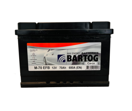 Akumulator Bartog M-70 EFB 70Ah D+ 680A(EN) 275x175x190