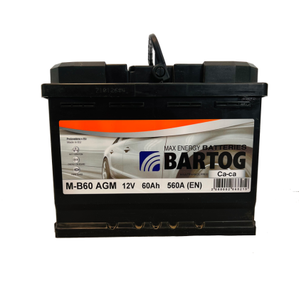 Akumulator Bartog M-B60 AGM 60Ah D+ 560A(EN) 242x175x190