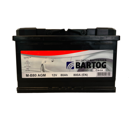 Akumulator Bartog M-B80 AGM 80Ah D+ 800A(EN) 310x175x190